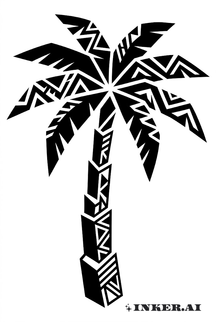 Hình xăm Geometric Palm Blackwork