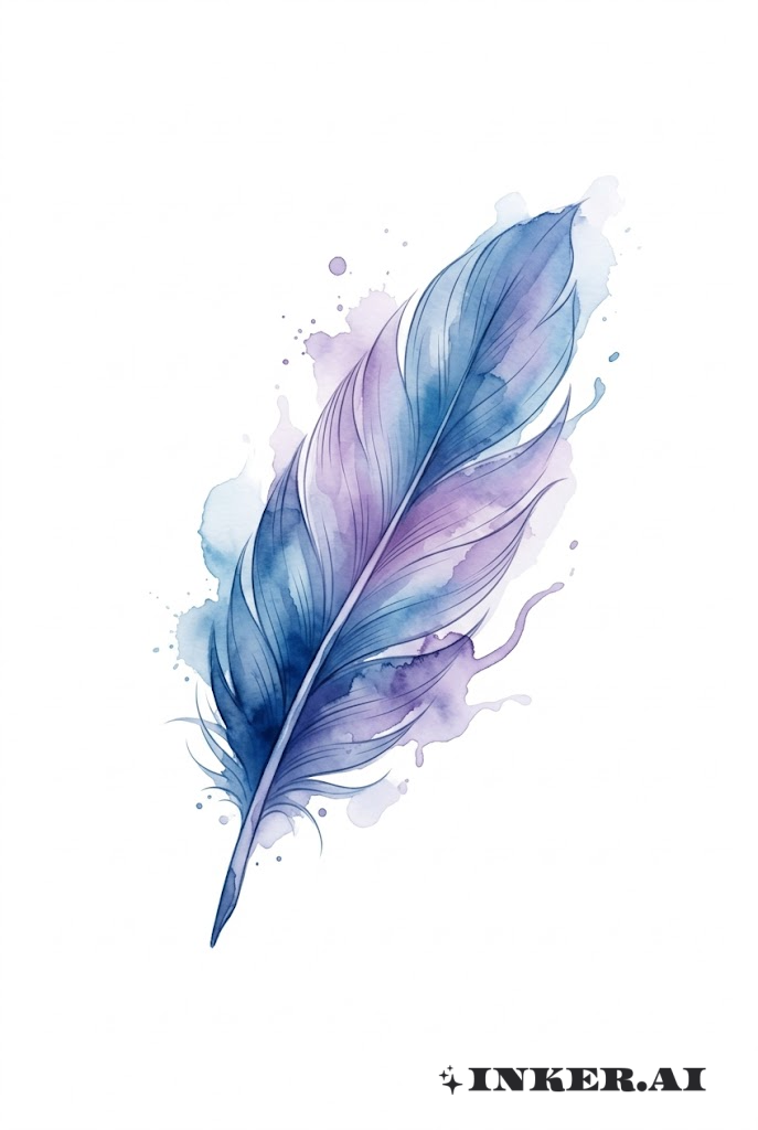 Lông Vũ May Mắn trong Phong Cách Màu Nước