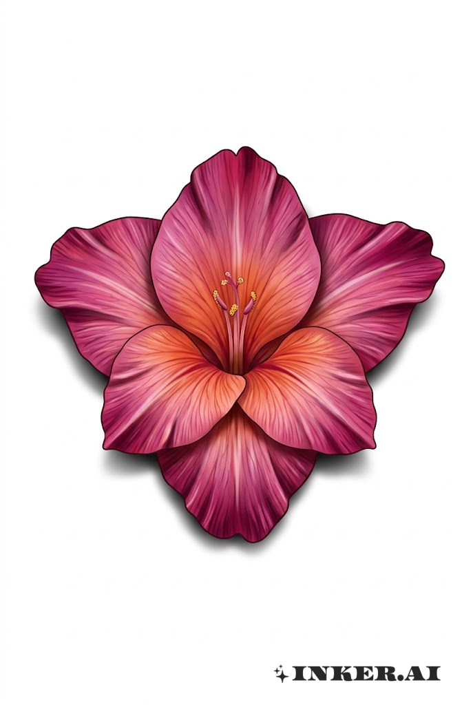 Gladiolus Florecendo em Profundidade 3D