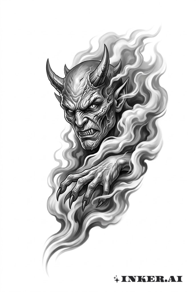 Emerging Demon from Smoke
