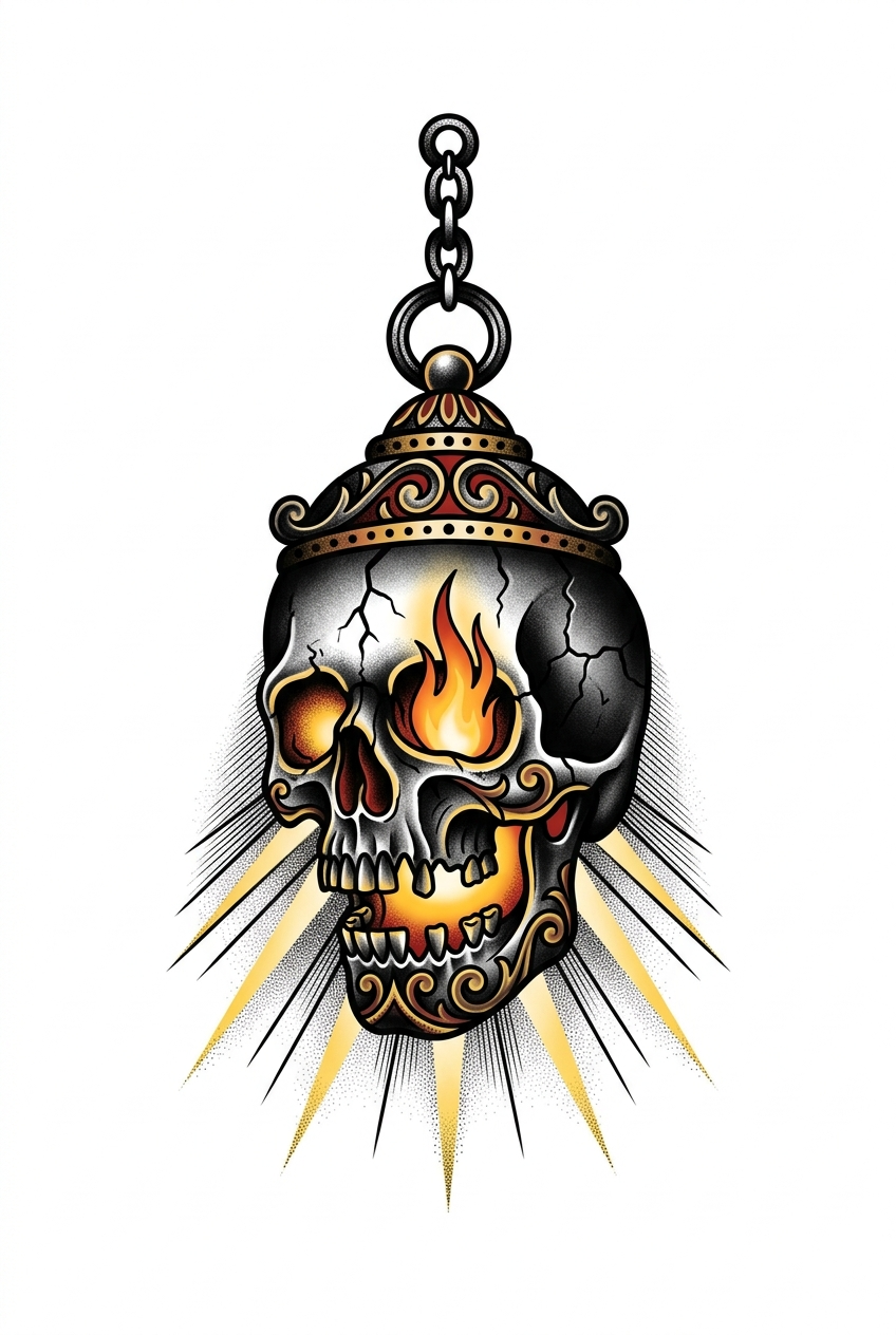 Lanterne Crâne Damné