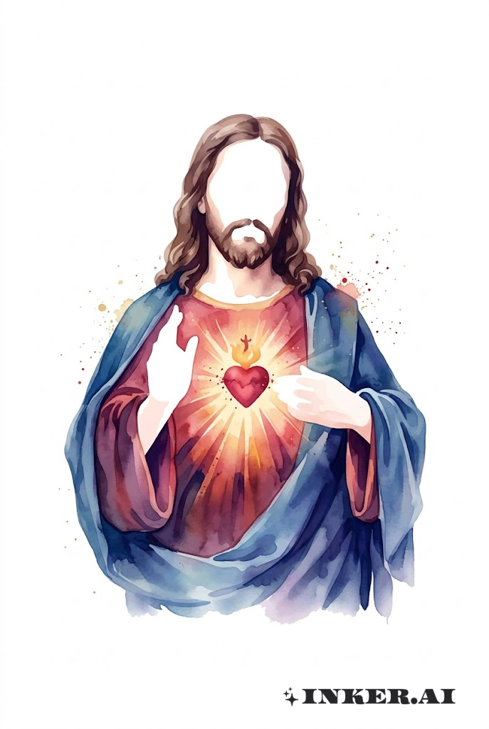 Aquarell Heiliges Herz Jesu