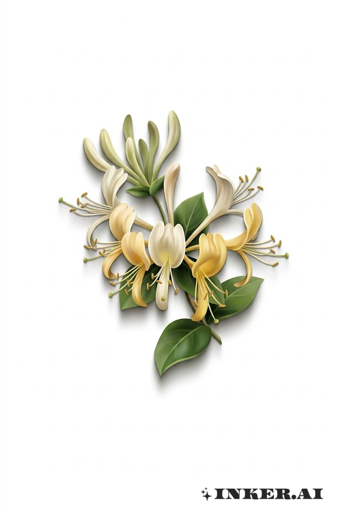 浮动的忍冬花簇