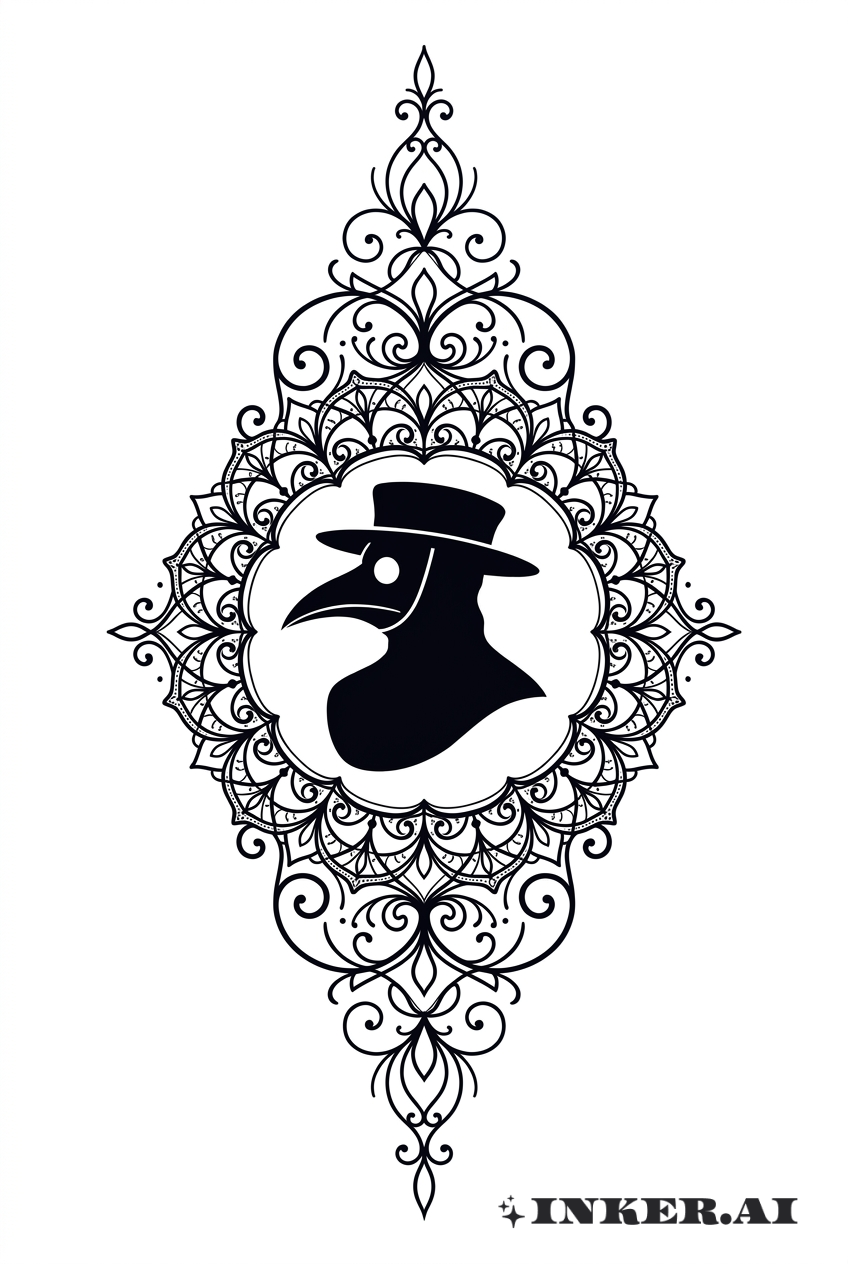 優雅的瘟疫醫生剪影