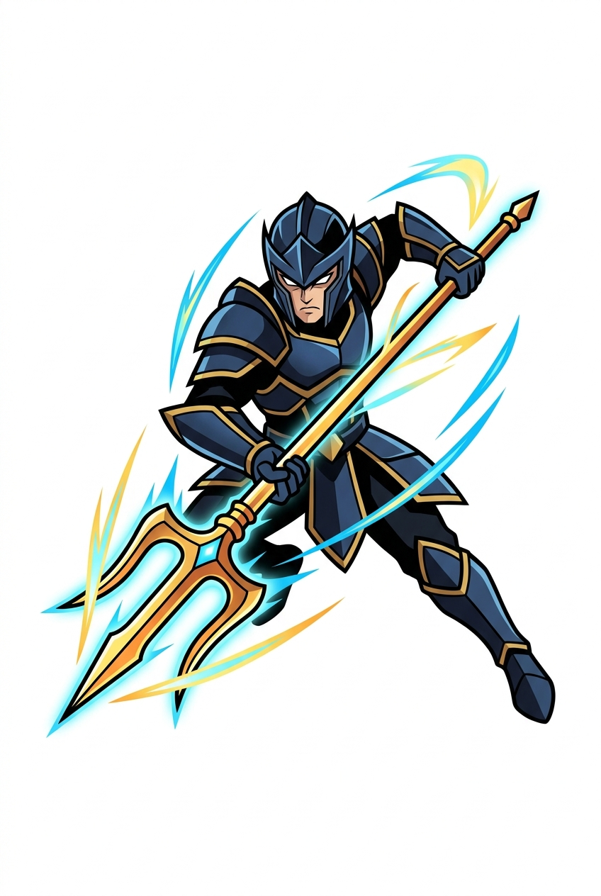 Pose de Guerrier Trishul Anime