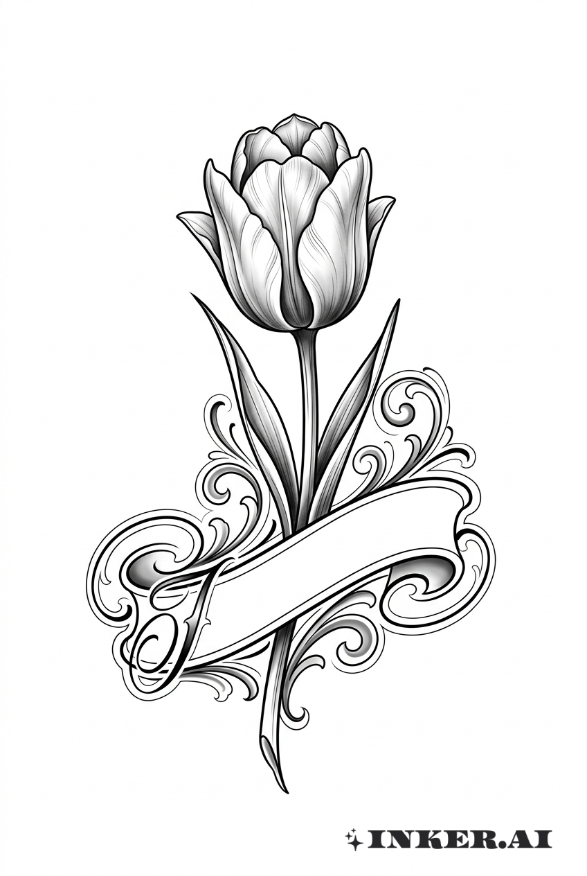 Tulipe Chicano avec Bannière Script