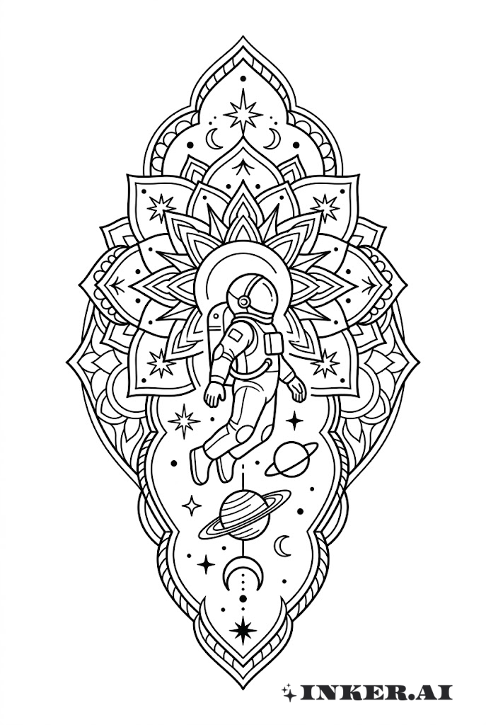 装飾的な宇宙飛行士曼荼羅