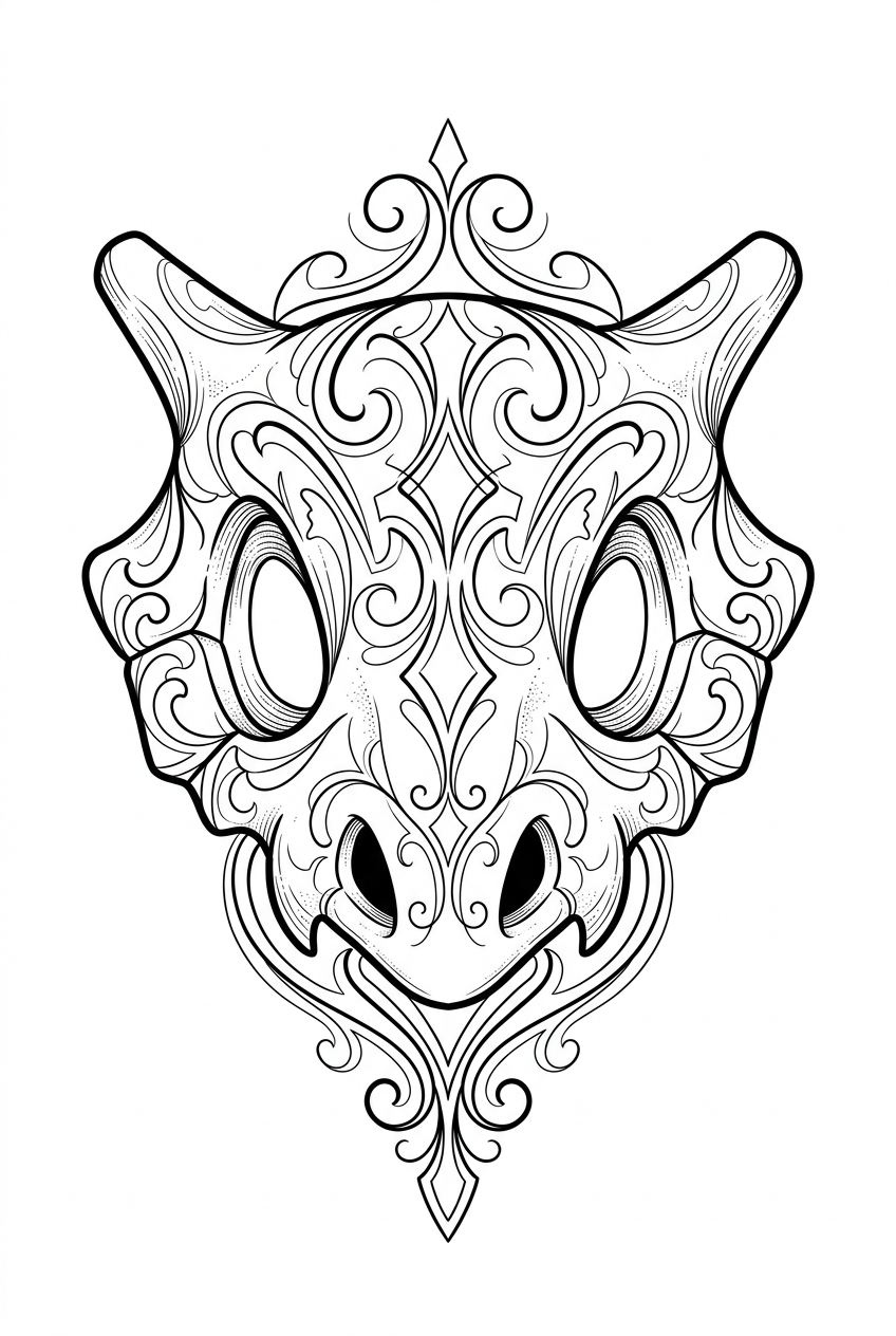 Masque d'os Cubone avec Filigrane