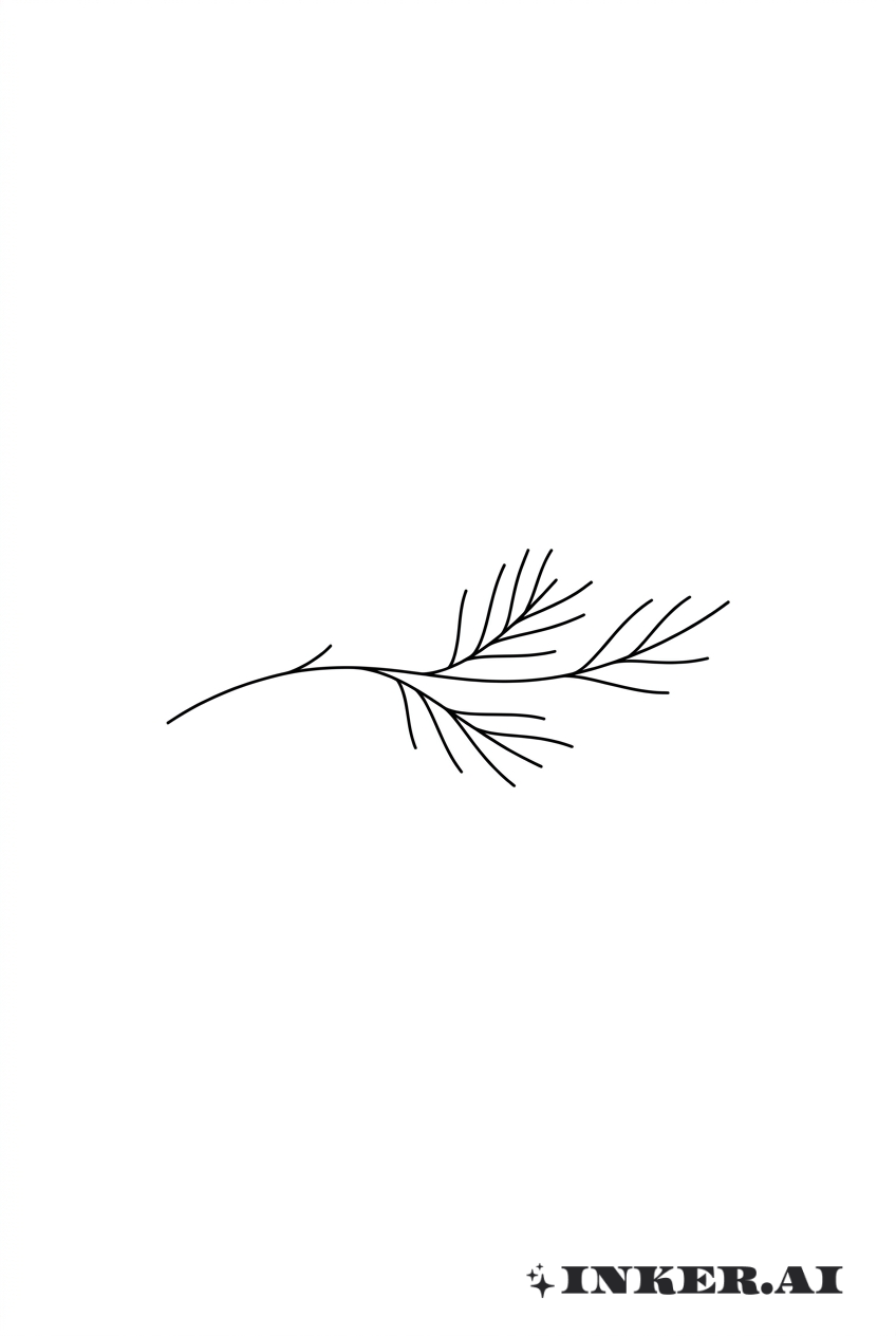 レッドウッドの枝ラインアート