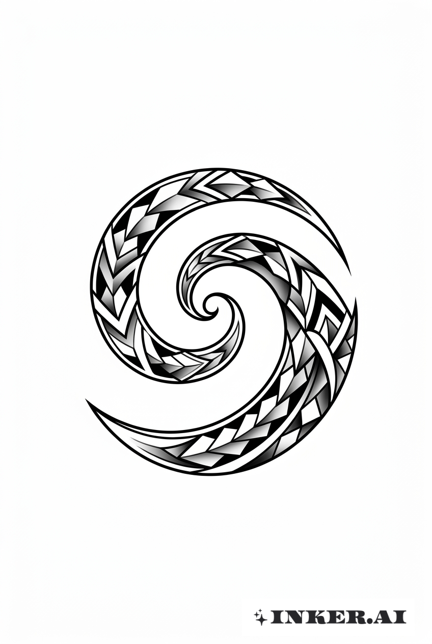 Vague Géométrique Koru Maori