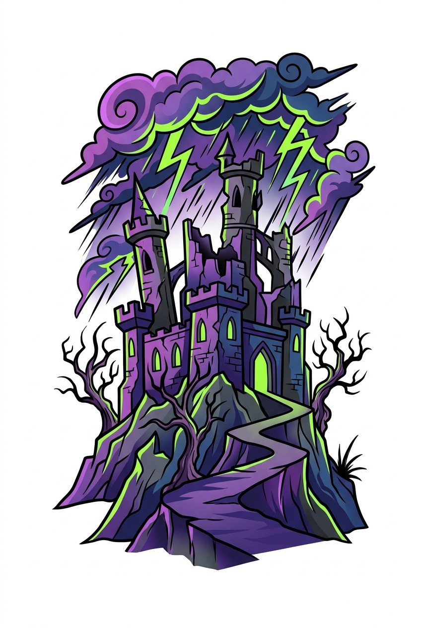 Château gothique en ruines