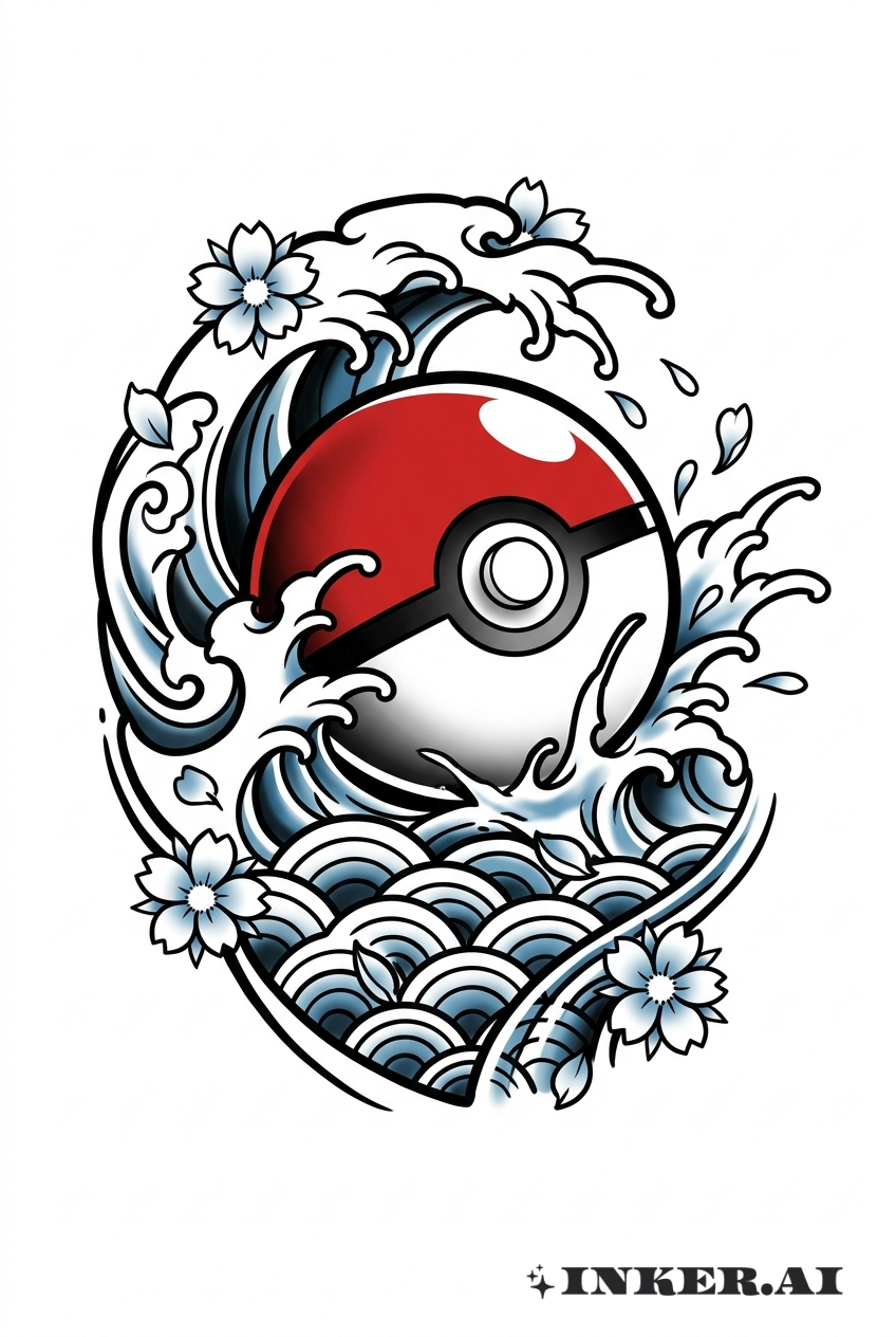 Vague Pokeball Japonaise
