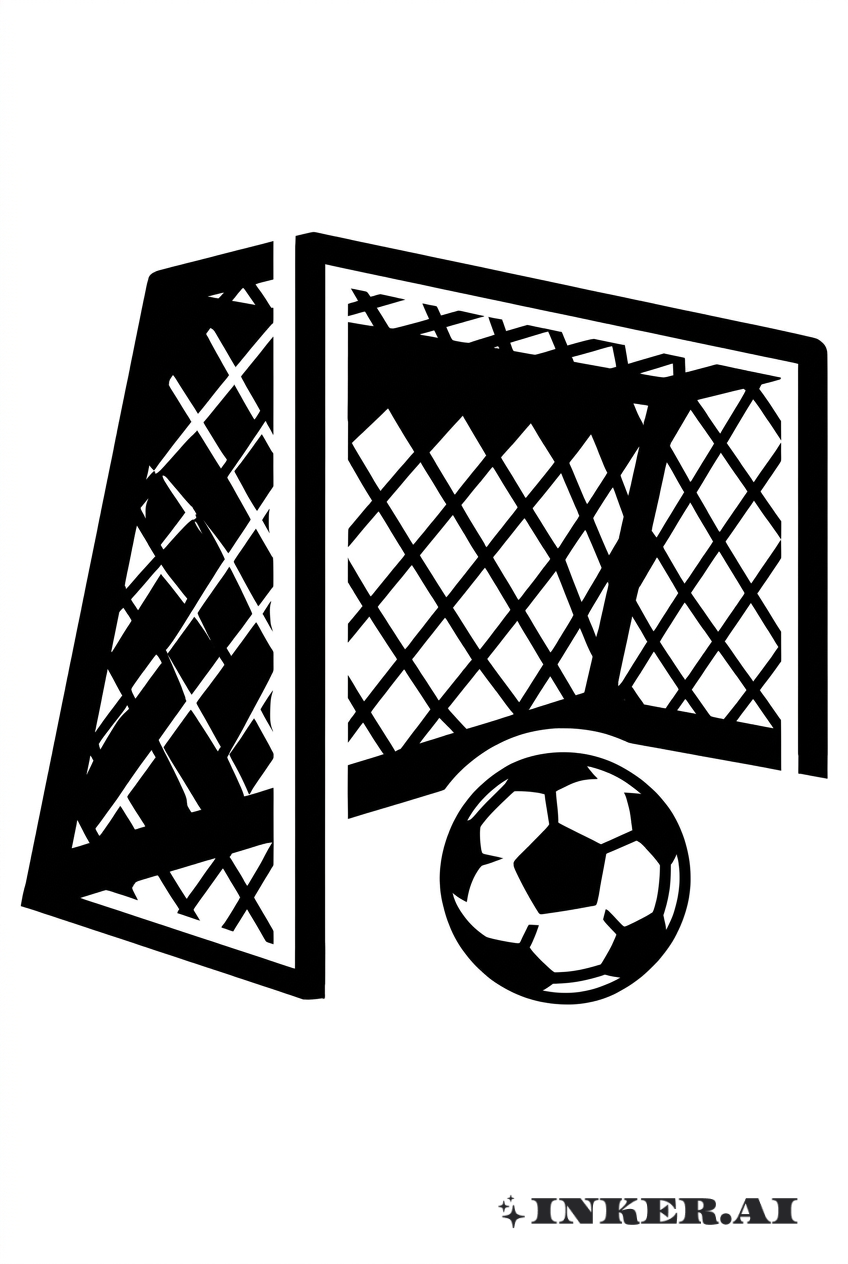 黑工足球門框