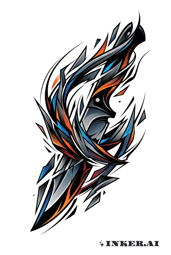 Fusion d'éclats de couteau abstraits