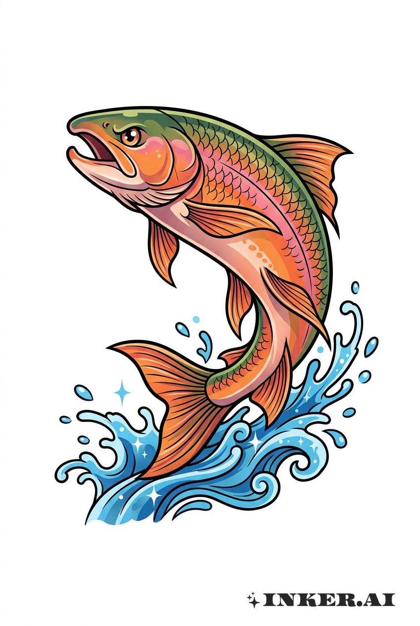 Anime Salmon Leap