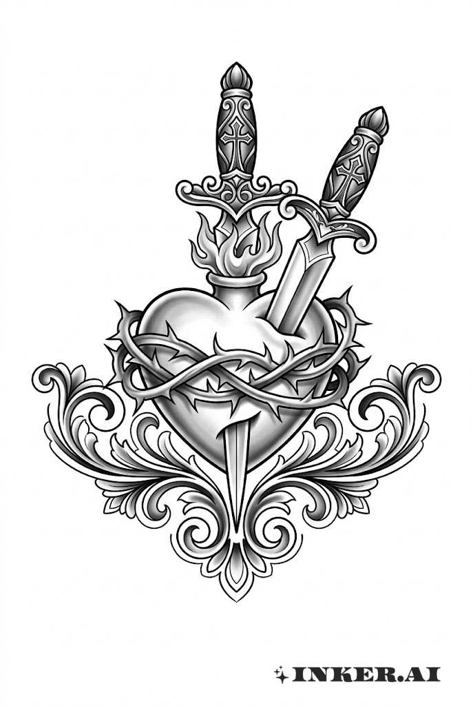 Couteau Chicano et Sacré-Cœur