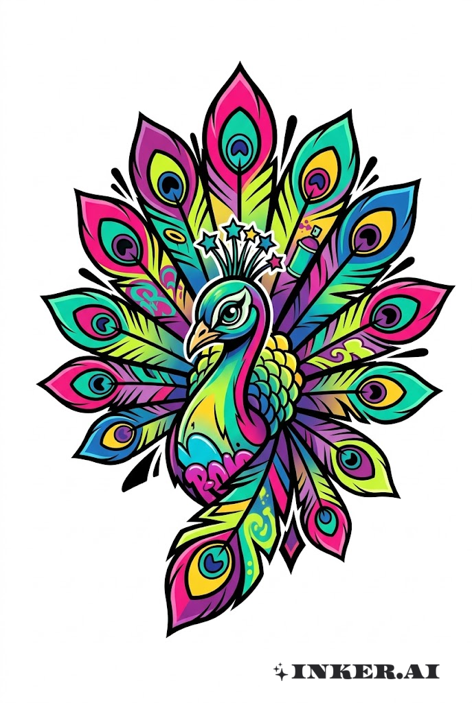 Graffiti Style Peacock Burst
