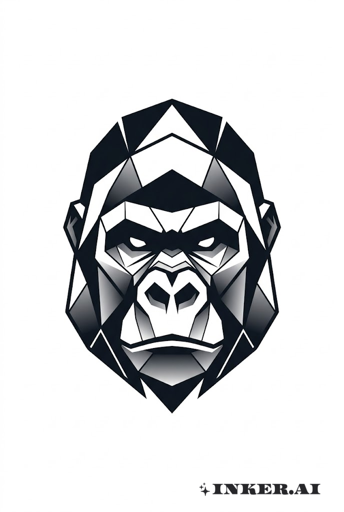 Geometrischer Gorilla-Kopf