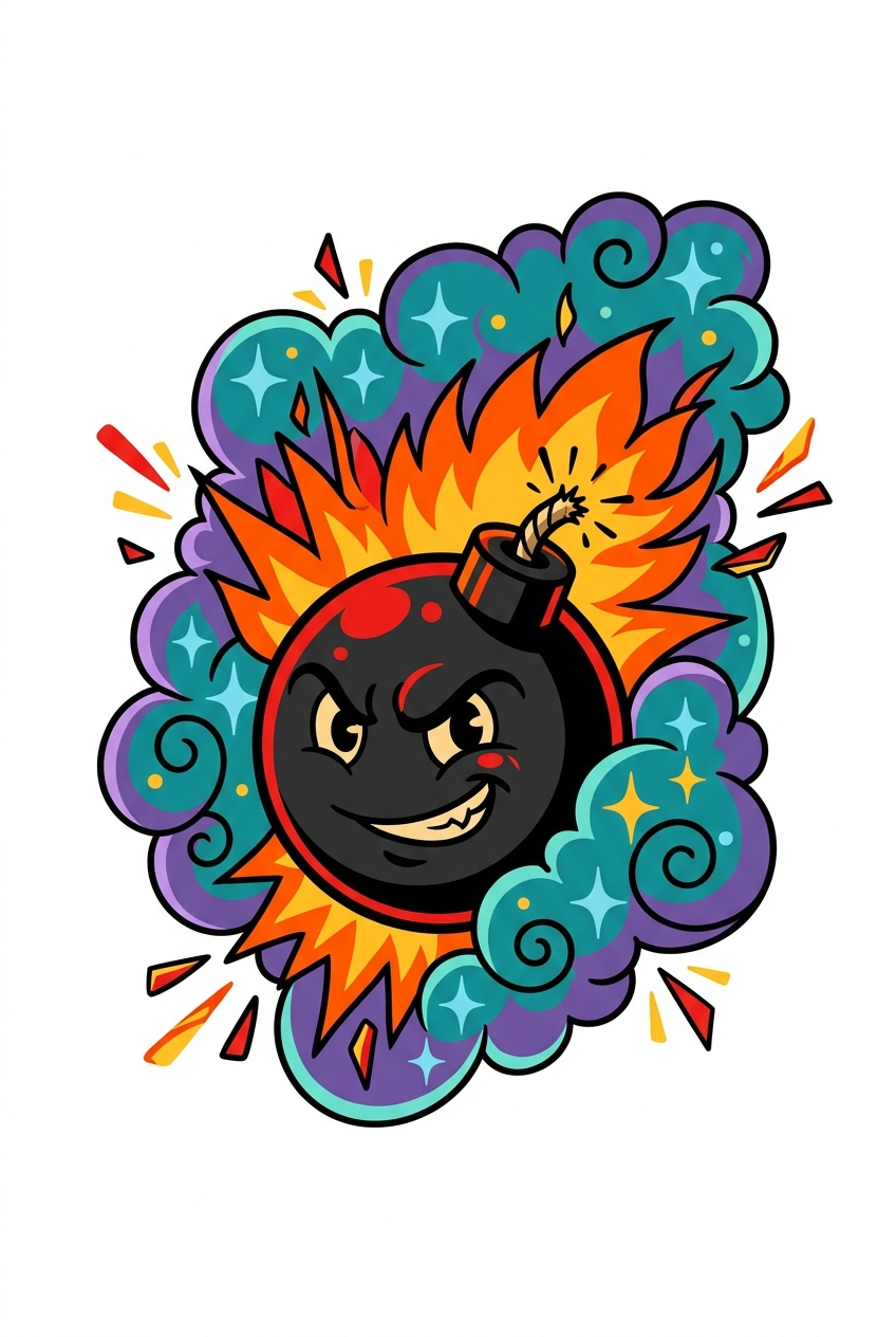 Bombe Apocalyptique de Dessin Animé