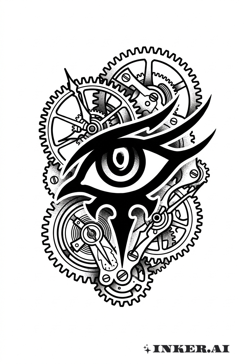 Olho de Geass com Engrenagens Relógio