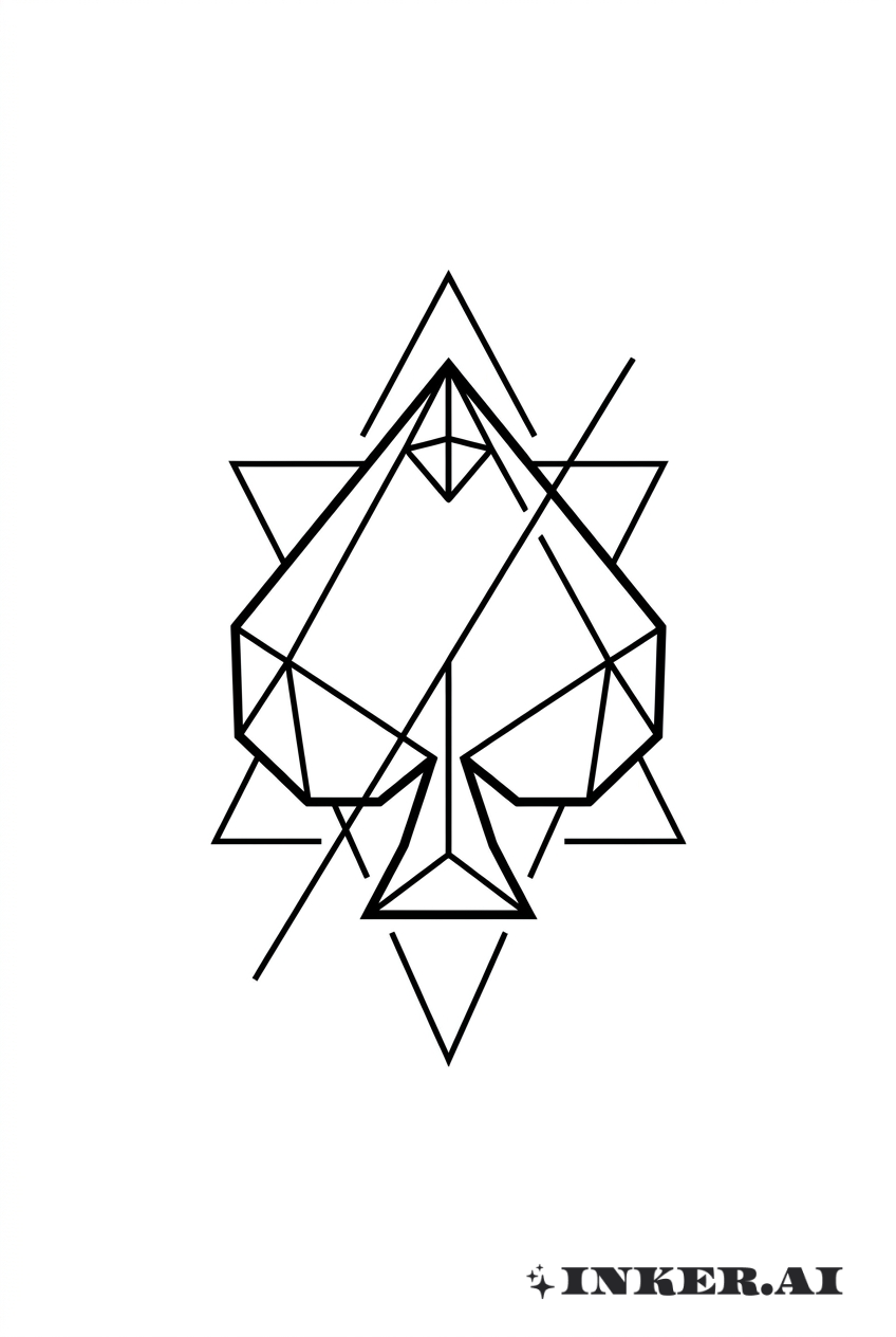 Tatouage Géométrique de l'As de Pique