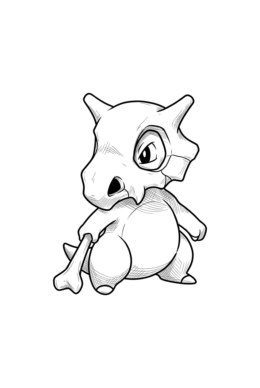 Croquis de Skull Staff Cubone Assis