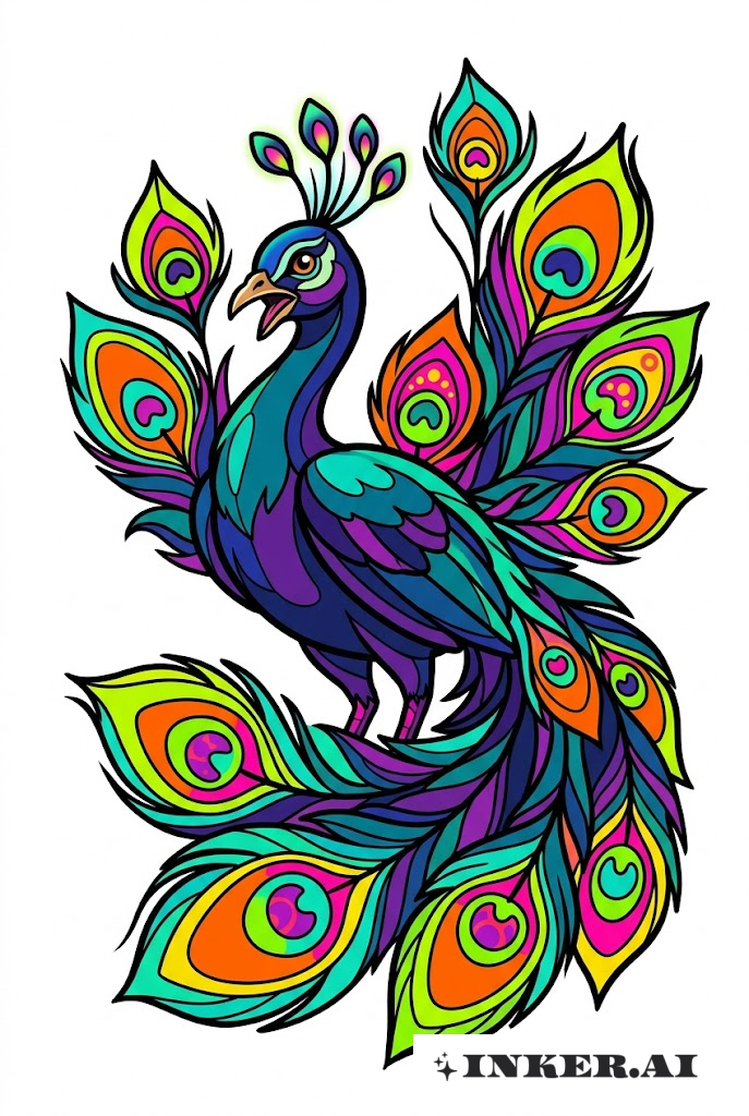 Peacock Neon Dreamscape