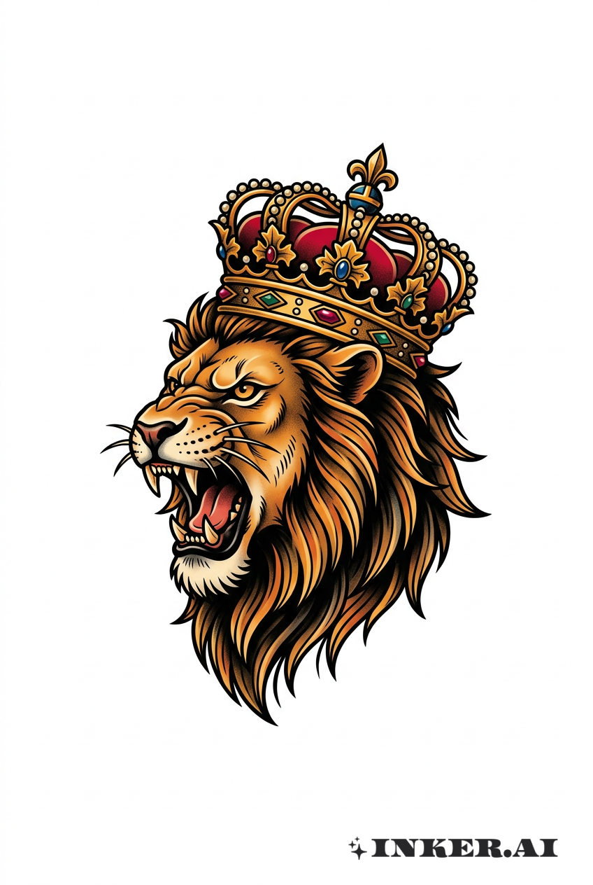 왕관을 쓴 왕국의 사자