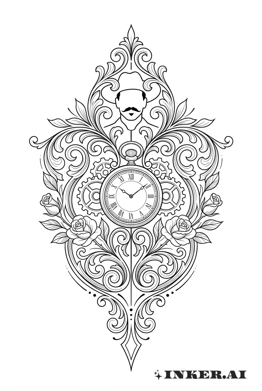 Doc Holliday Zierliche Uhr und Rosen