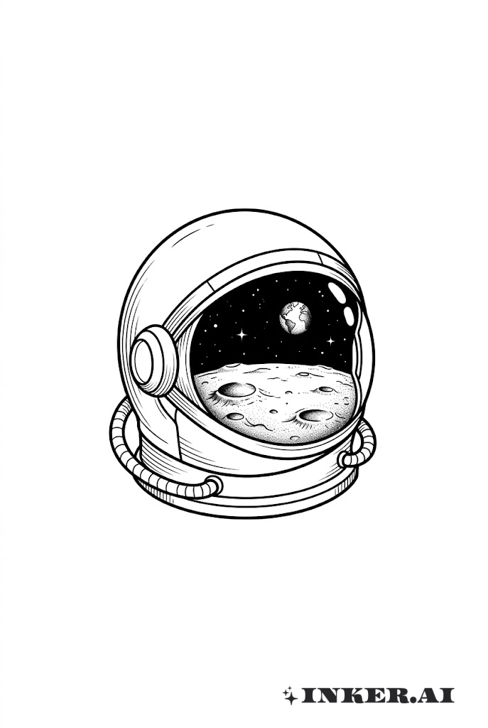 宇宙飛行士のヘルメットとその反射