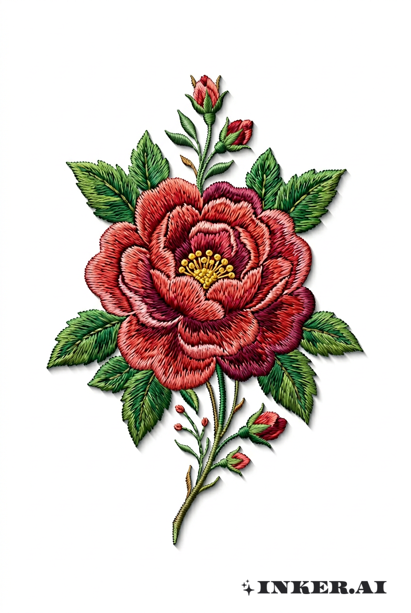 刺绣绽放3D效果