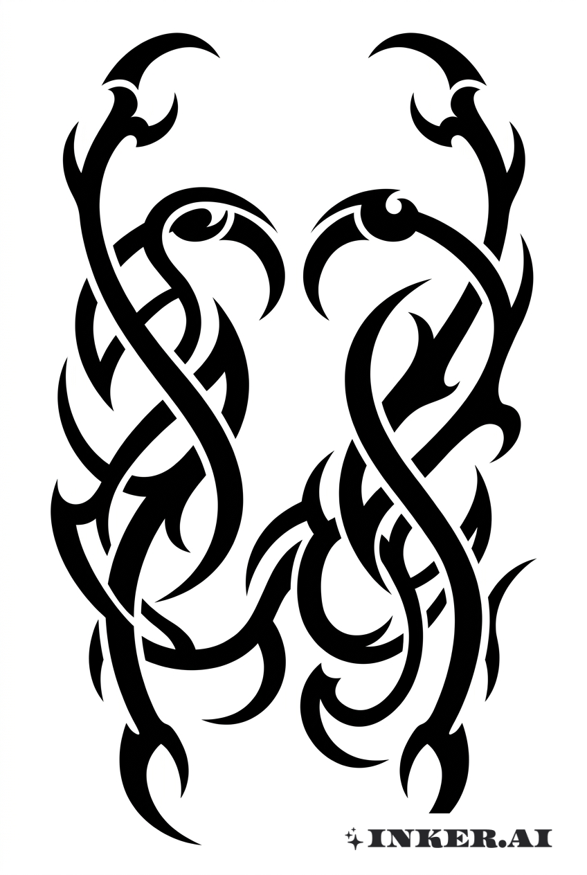 부족의 덩굴 발톱 랩 디자인