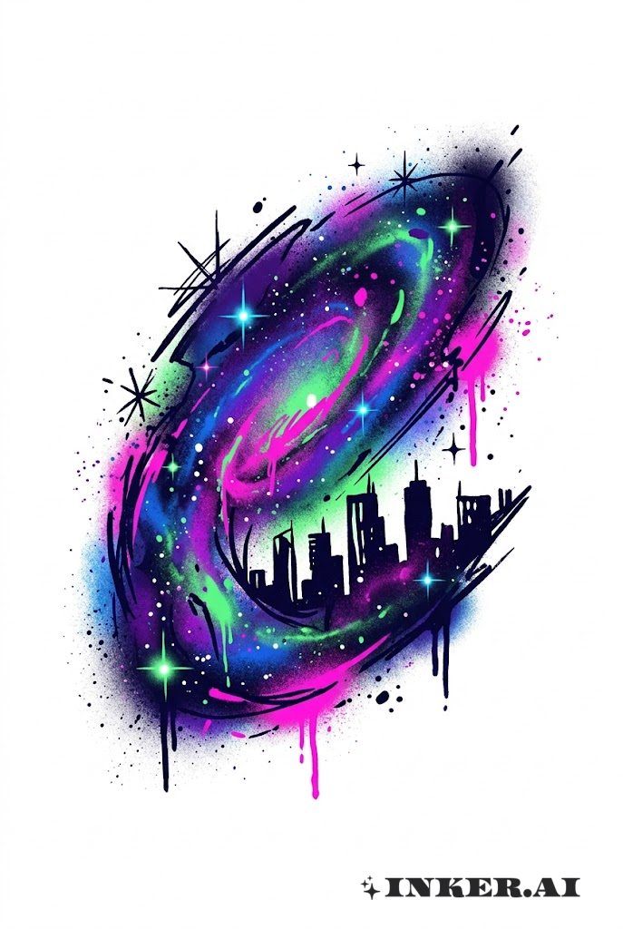 Hình Xăm Dải Ngân Hà Thành Phố