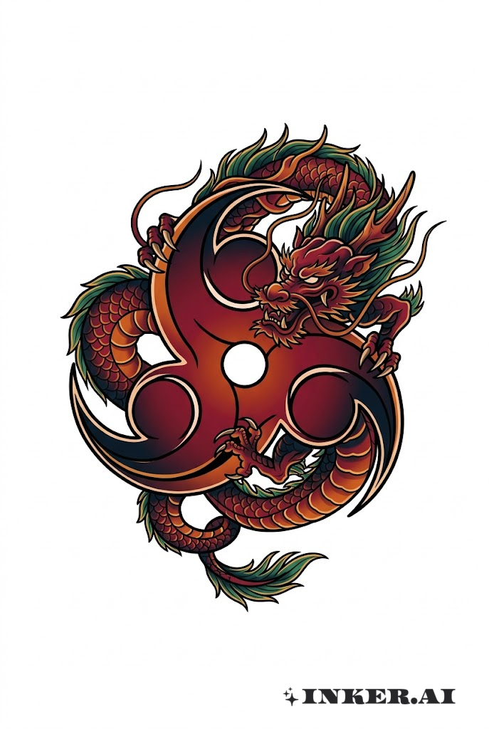 Motif Rồng Dấu Ấn Nguyền Rủa Của Sasuke