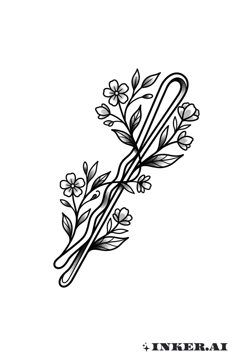 Haarnadel mit Blumendetails