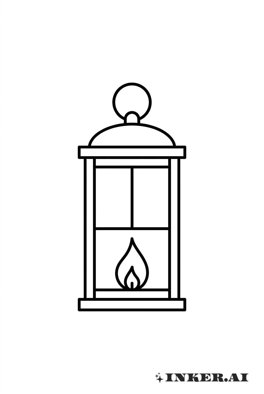 黑色燈籠負空間