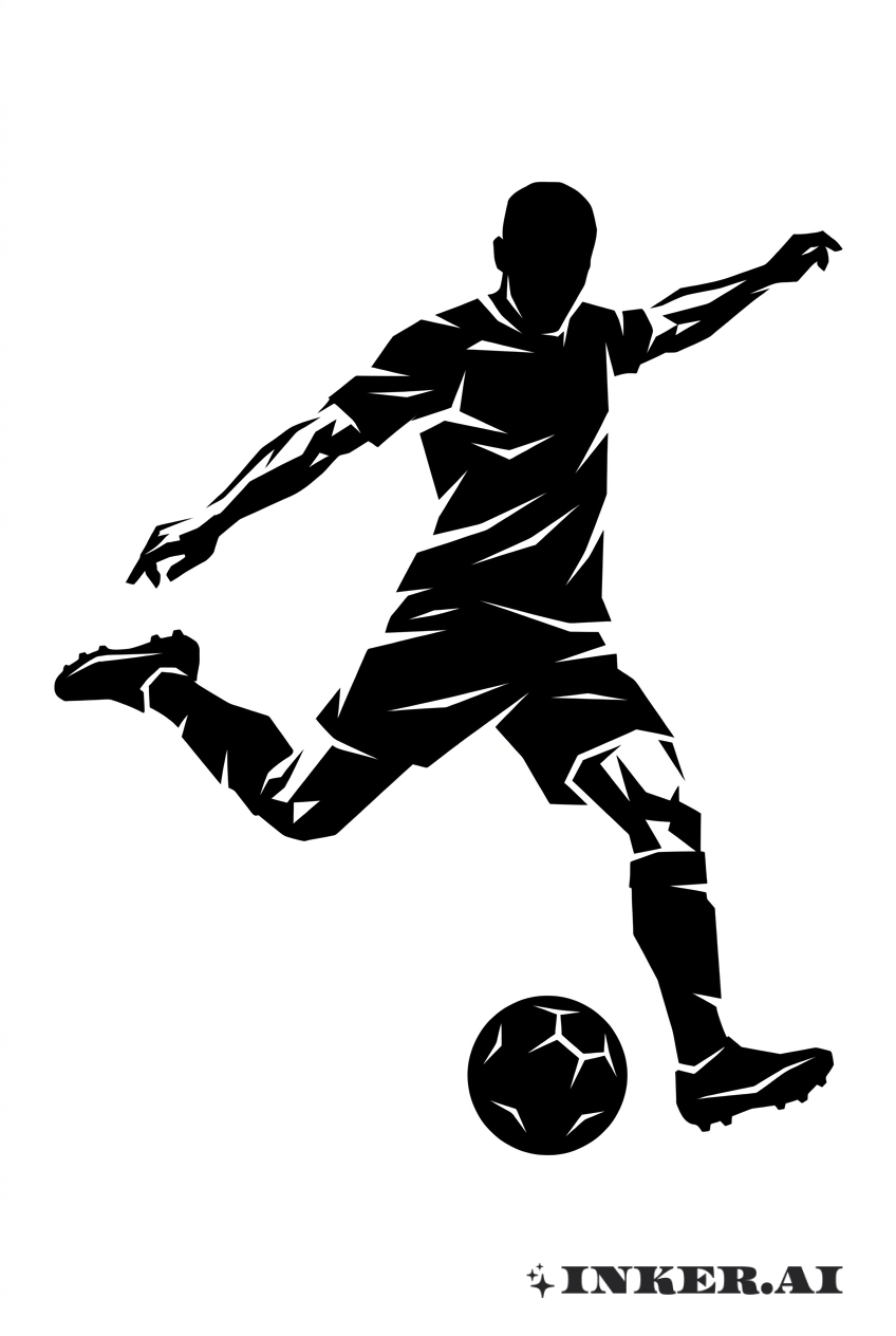 黑工足球員剪影