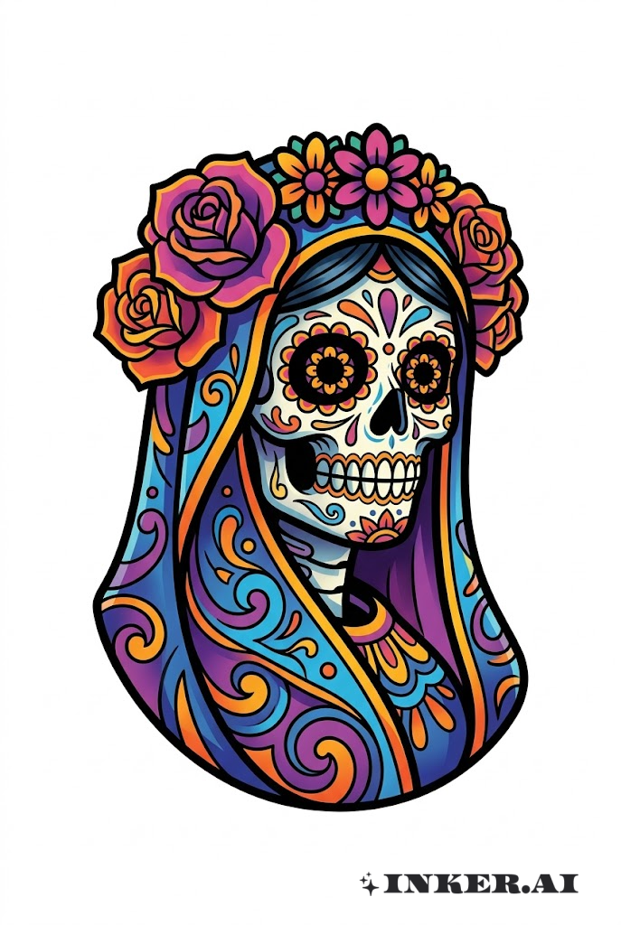 Reine Crâne de Sucre Santa Muerte