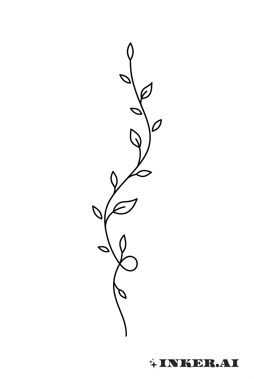 极简风格向上攀爬的藤蔓