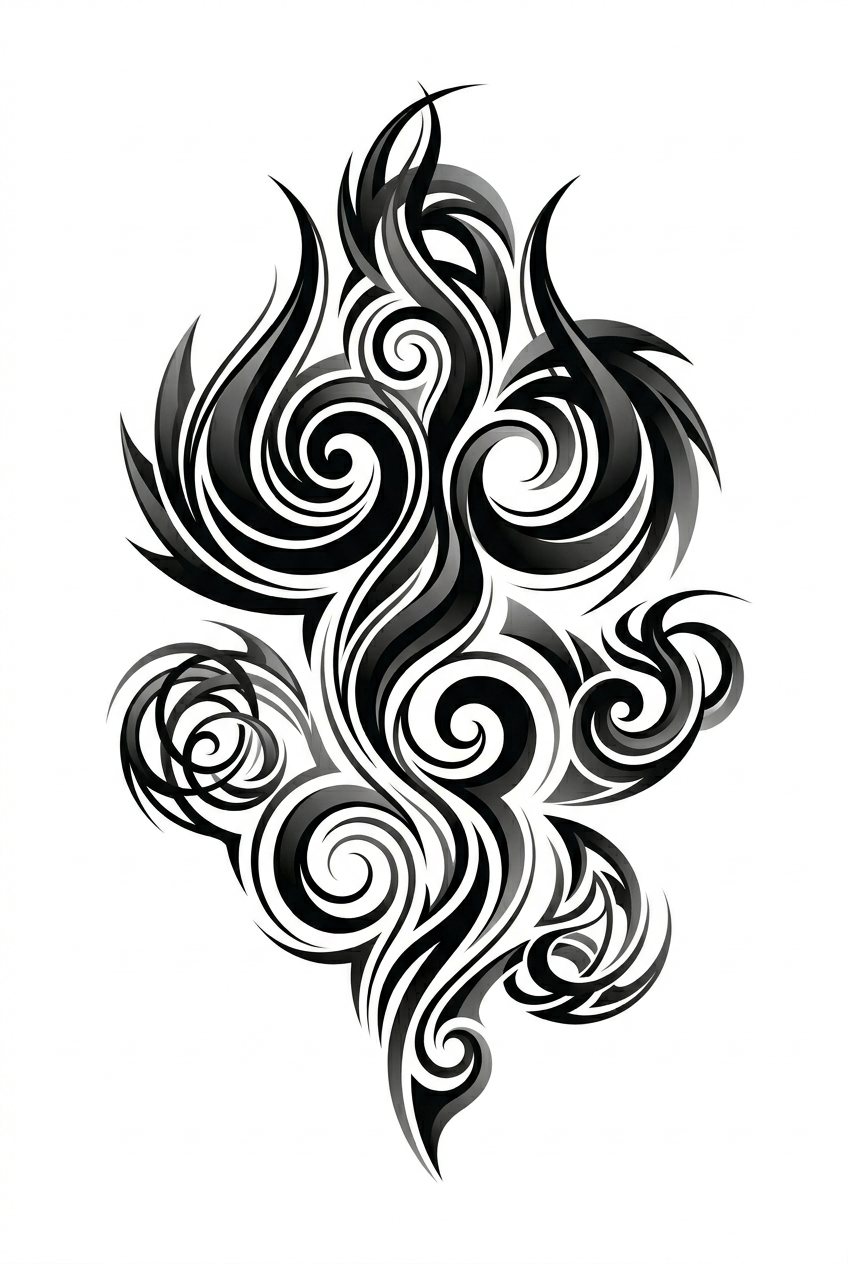 Trident Fluide Abstrait