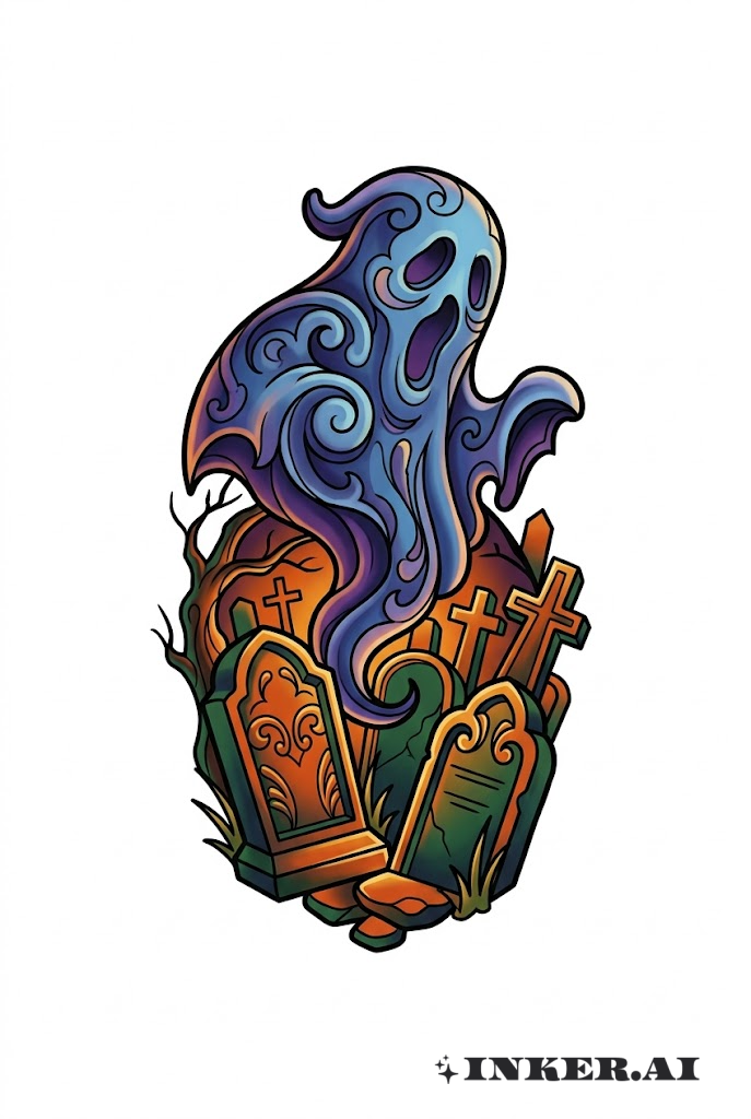 Haunted Ghost in Graveyard