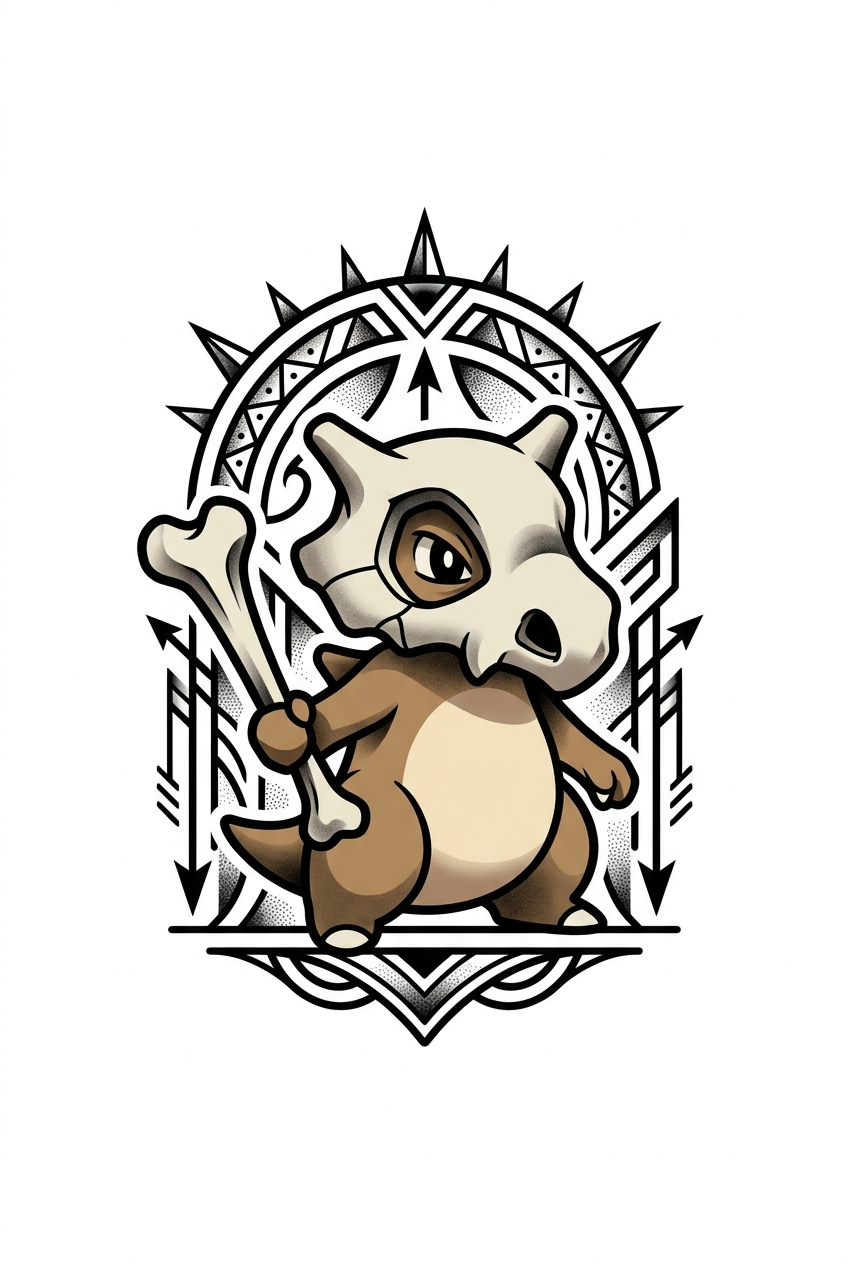 Sentinelle Cubone avec motifs tribaux