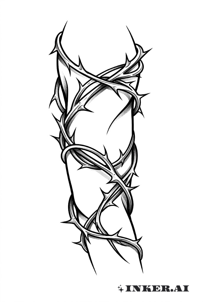 黑灰风格的缠绕藤蔓