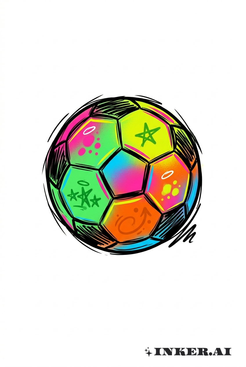 塗鴉足球飛濺