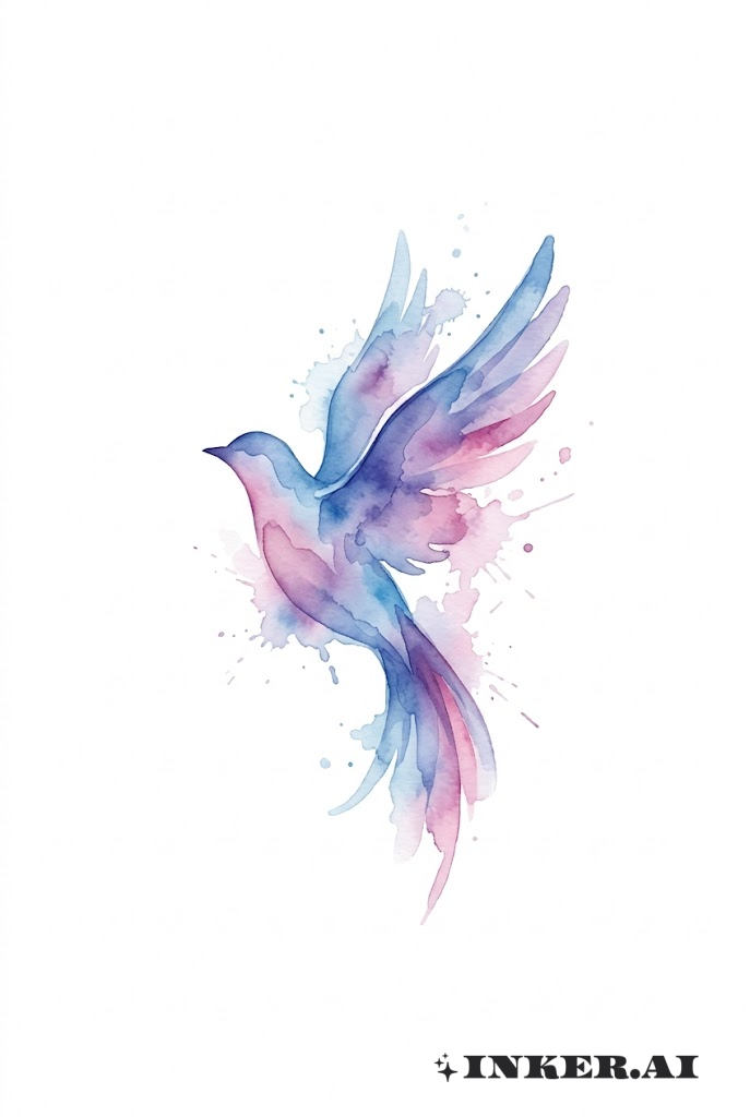 水彩飛翔の信念の鳥