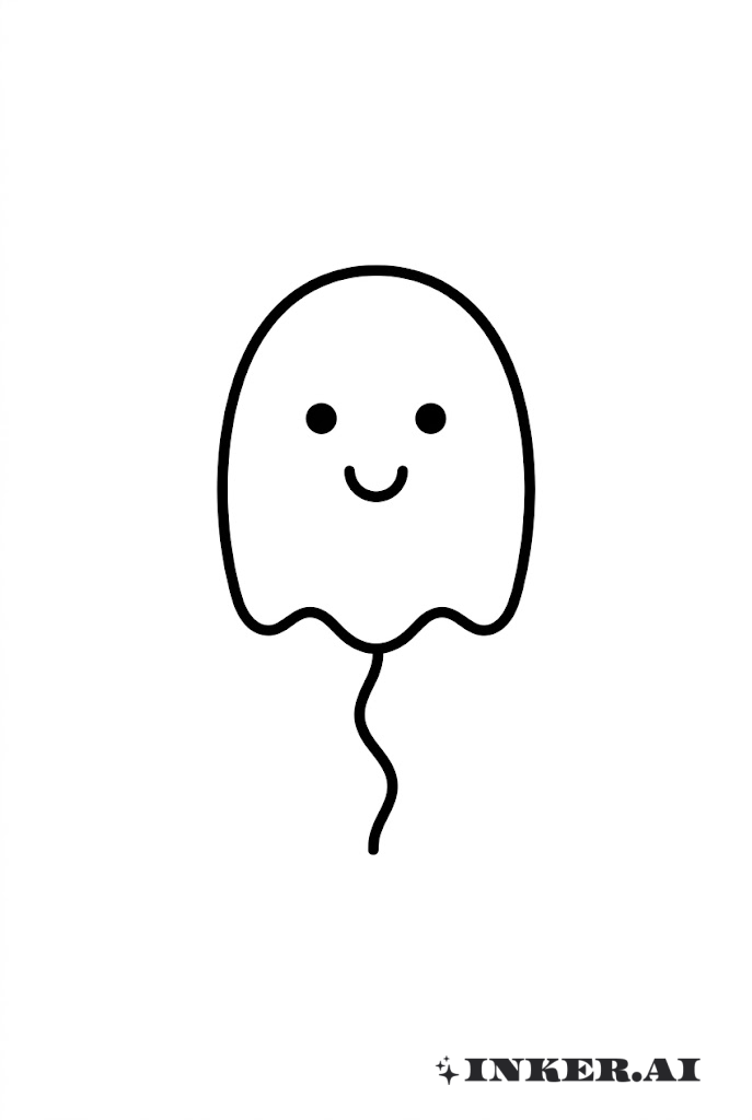 Rostro Fantasmal Minimalista Abstracto