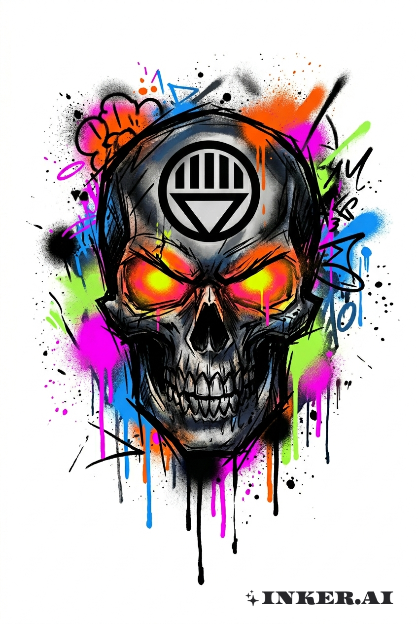 塗鴉黑燈籠骷髏