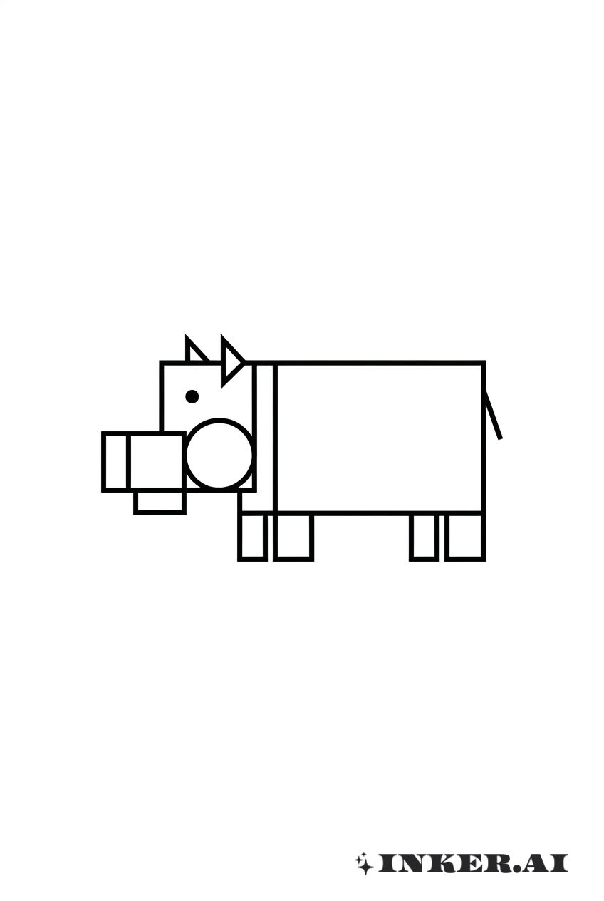 Nilpferd Minimalistische Geometrische Formen