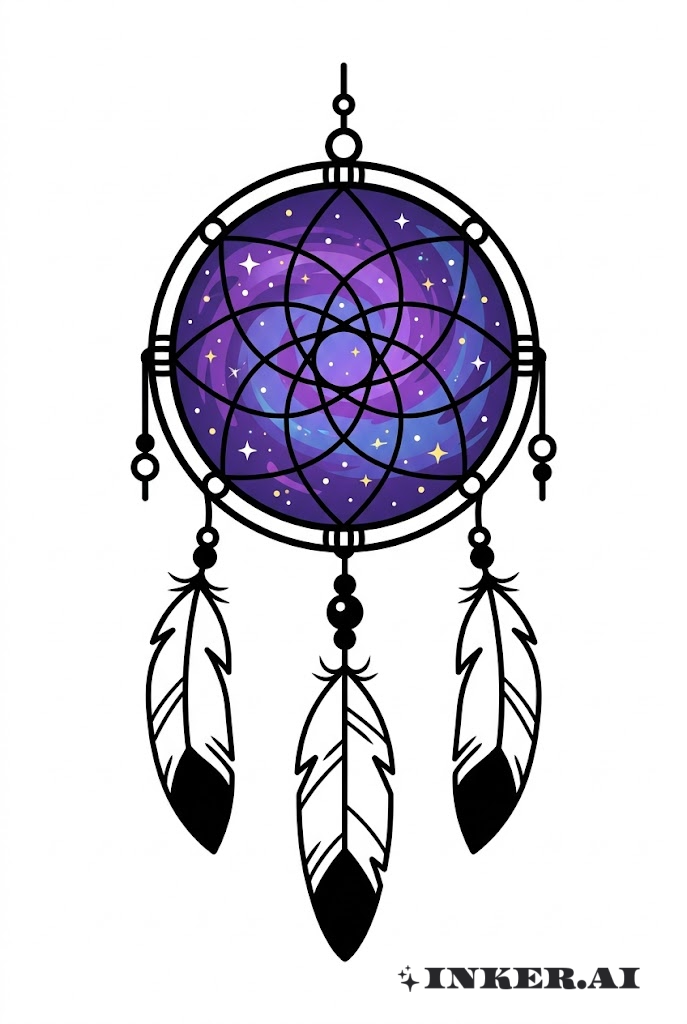 Galaxy Dreamcatcher Anime Tattoo