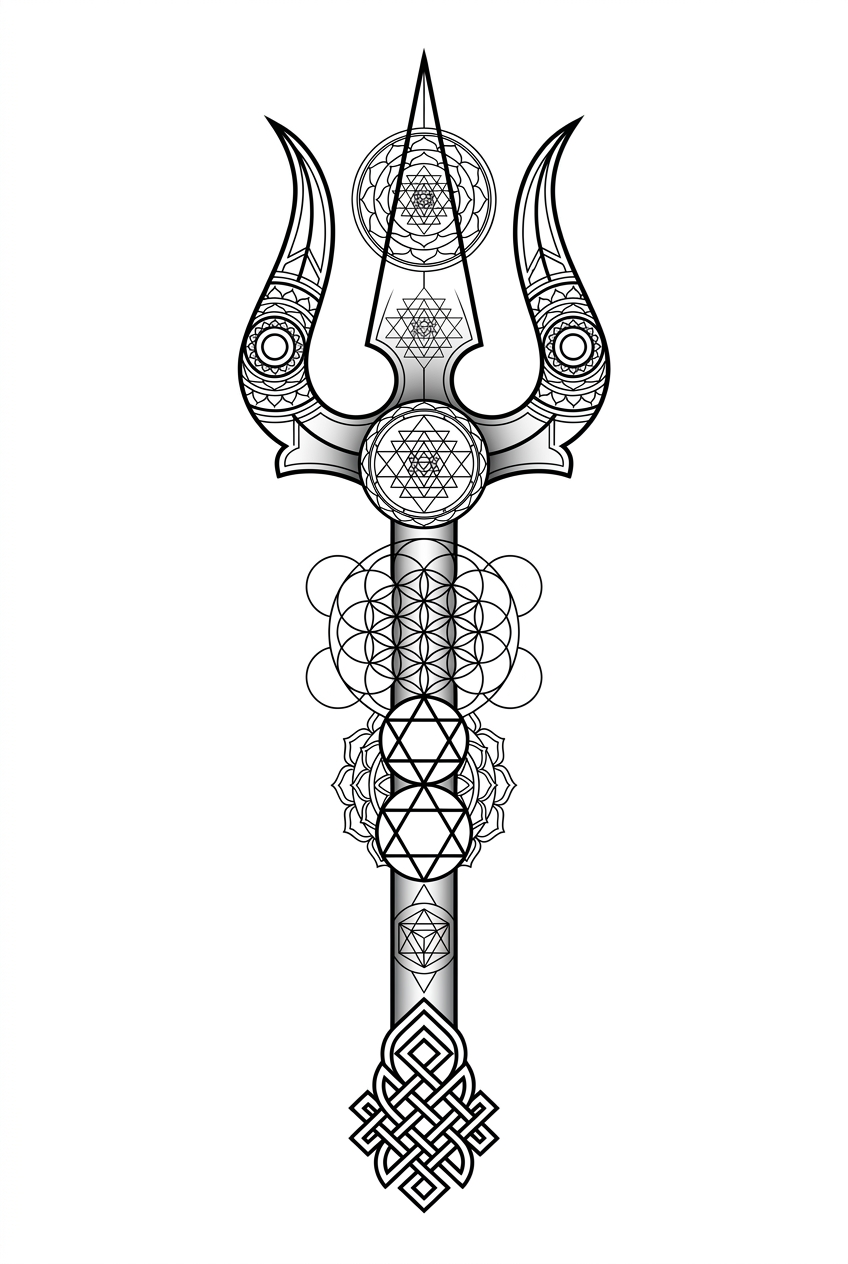 Trishul Géométrie Sacrée Ligne de Travail